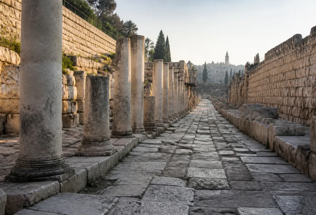 بقايا شارع حجري أثري في القدس