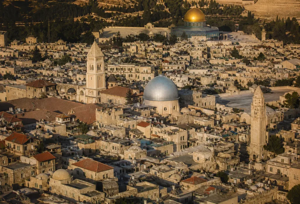 أسطح البيوت الحجرية في البلدة القديمة بالقدس