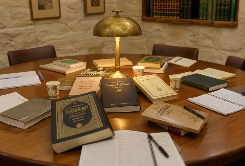 طاولة ندوة بحثية وكتب عربية